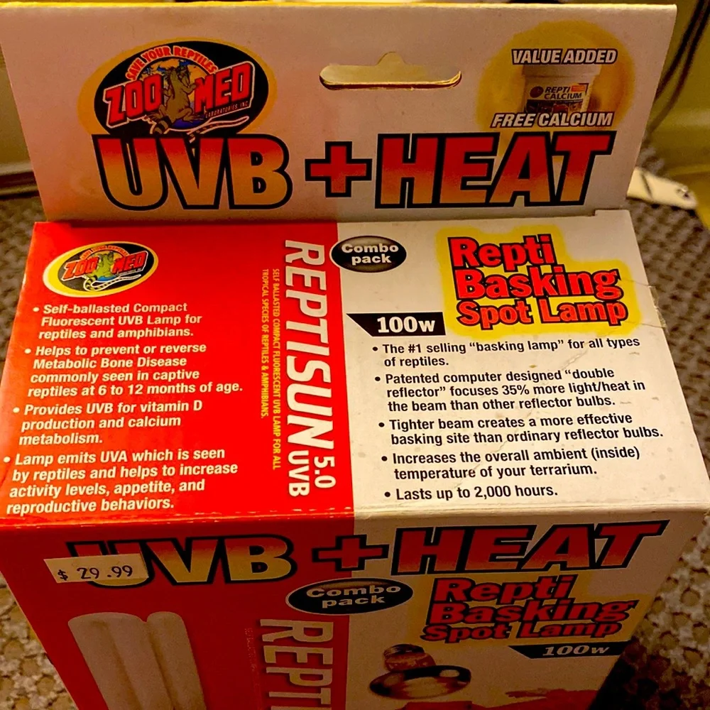 UVB + Heat basking light for reptile tank